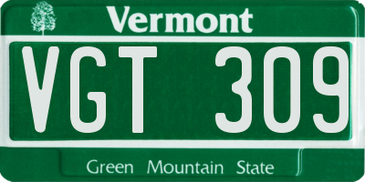 VT license plate VGT309