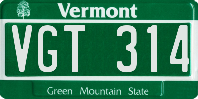 VT license plate VGT314