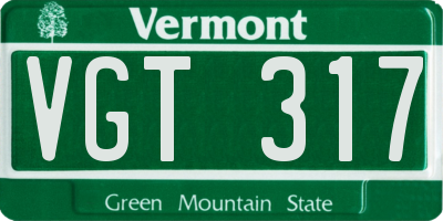 VT license plate VGT317