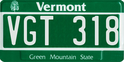 VT license plate VGT318