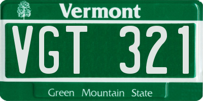 VT license plate VGT321