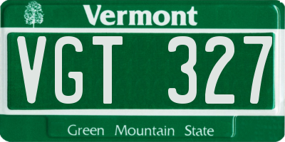 VT license plate VGT327