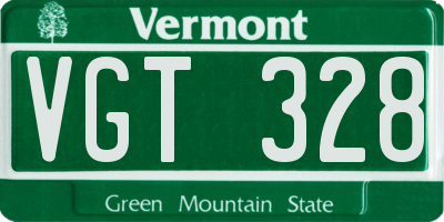 VT license plate VGT328