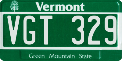 VT license plate VGT329