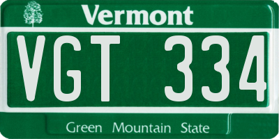 VT license plate VGT334