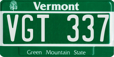 VT license plate VGT337