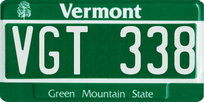 VT license plate VGT338