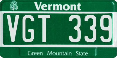 VT license plate VGT339