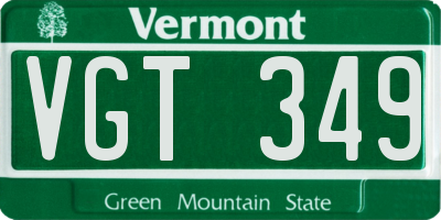 VT license plate VGT349