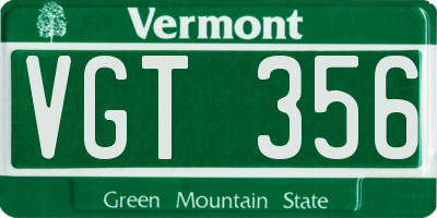 VT license plate VGT356