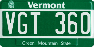 VT license plate VGT360