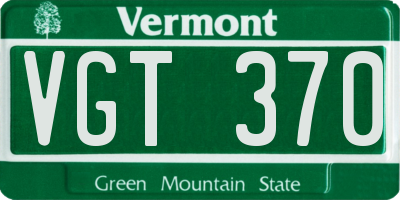 VT license plate VGT370