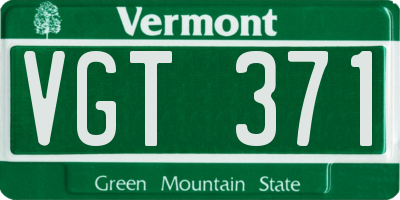 VT license plate VGT371
