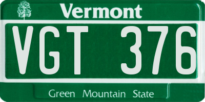 VT license plate VGT376