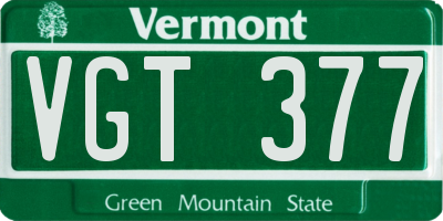 VT license plate VGT377