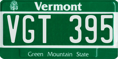 VT license plate VGT395