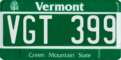 VT license plate VGT399