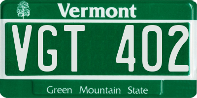 VT license plate VGT402