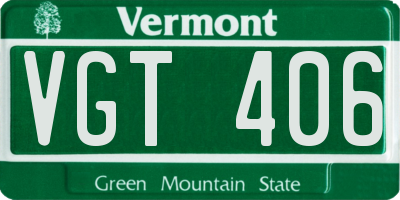 VT license plate VGT406