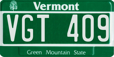 VT license plate VGT409