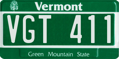 VT license plate VGT411