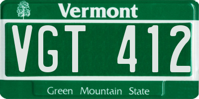 VT license plate VGT412