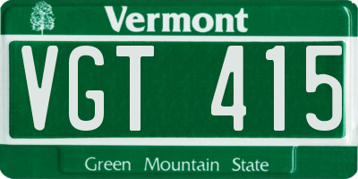 VT license plate VGT415