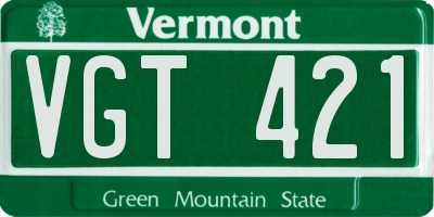 VT license plate VGT421