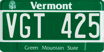 VT license plate VGT425