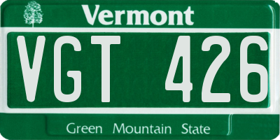 VT license plate VGT426