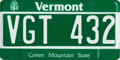 VT license plate VGT432
