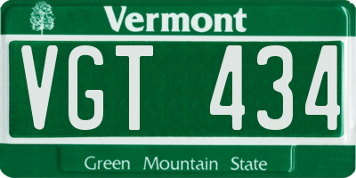 VT license plate VGT434