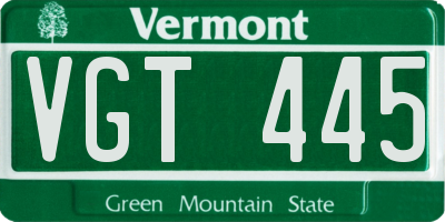 VT license plate VGT445