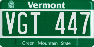 VT license plate VGT447