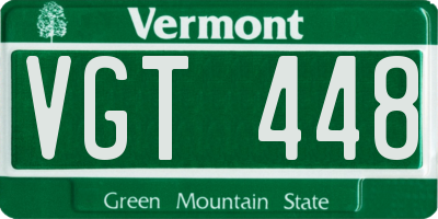 VT license plate VGT448