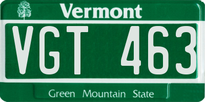 VT license plate VGT463