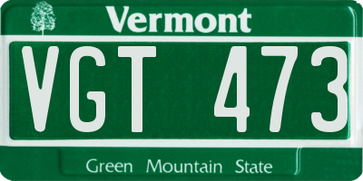 VT license plate VGT473