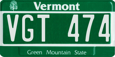 VT license plate VGT474