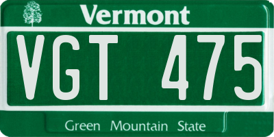 VT license plate VGT475