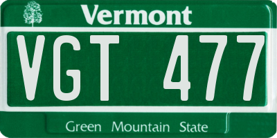 VT license plate VGT477