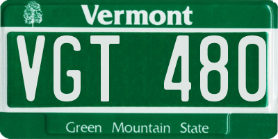 VT license plate VGT480