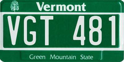 VT license plate VGT481