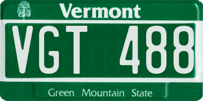 VT license plate VGT488
