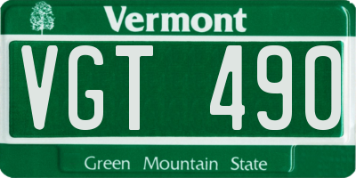 VT license plate VGT490