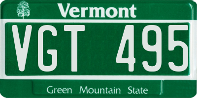VT license plate VGT495