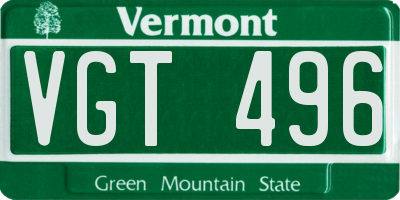 VT license plate VGT496