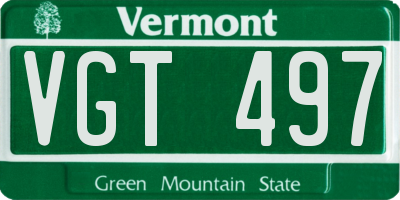 VT license plate VGT497
