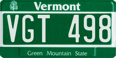 VT license plate VGT498