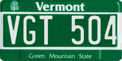 VT license plate VGT504