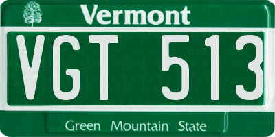 VT license plate VGT513